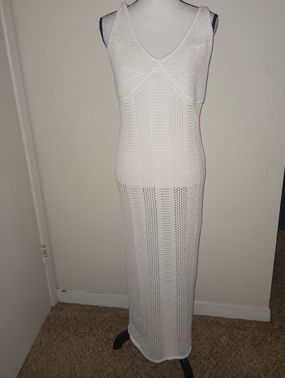 Forever 21 White Crochet Poolside Maxi Dress SZL